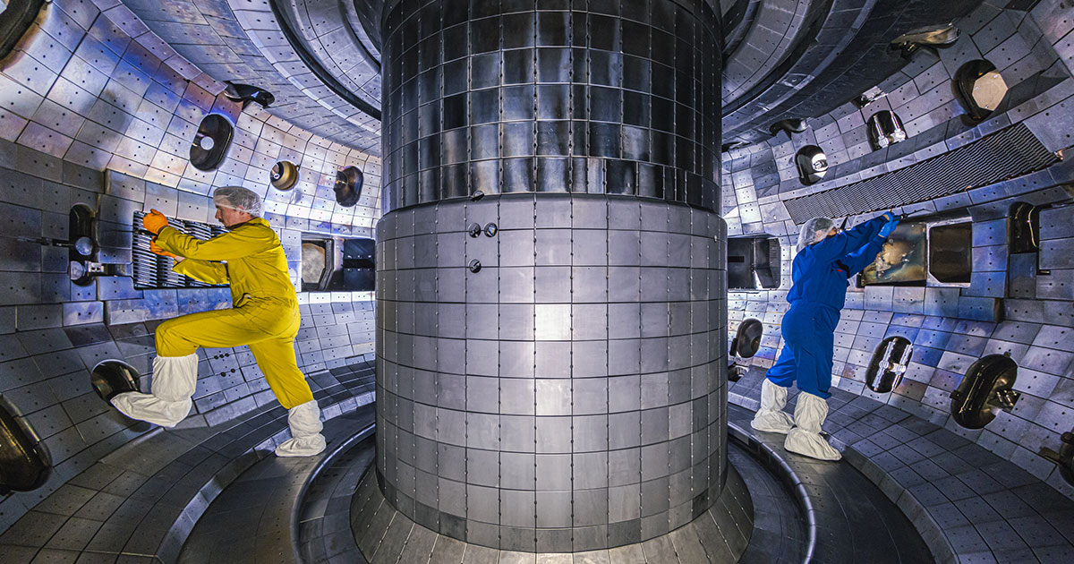 The interior of DIII-D. Following a major upgrade in 2024, the new systems and improvements help strengthen DIII-D’s standing as one of the most ﬂexible and capable magnetic fusion research facilities in the world.