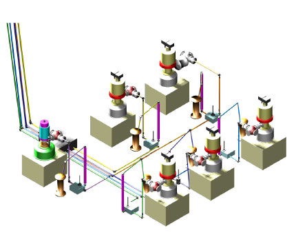 The DIII-D National Fusion Facility’s gyrotron hall layout with transmission line.